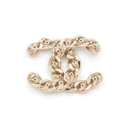 Chanel Brooch Corsage Gold Here Mark Rhinestone