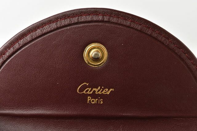 Cartier Coin Case Coin Purse Cartier Wallet Must Line Horseshoe Shape Bordeaux