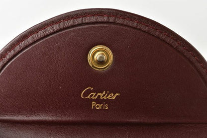 Cartier Coin Case Coin Purse Cartier Wallet Must Line Horseshoe Shape Bordeaux