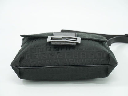 Authentic Fendi Zucchino Shoulder Bag Pochette Canvas Black 8bt127 Zucchino Bag