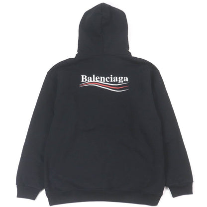 Balenciaga 2021 600583 Campaign Logo Print Oversized Pullover Hoodie Black XXS