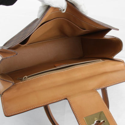 Celine Macadam Handbag Leather /PVC Brown