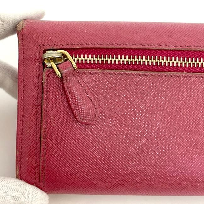 Prada Bifold Long Wallet Pink 1m1132 Wallet Saffiano Leather