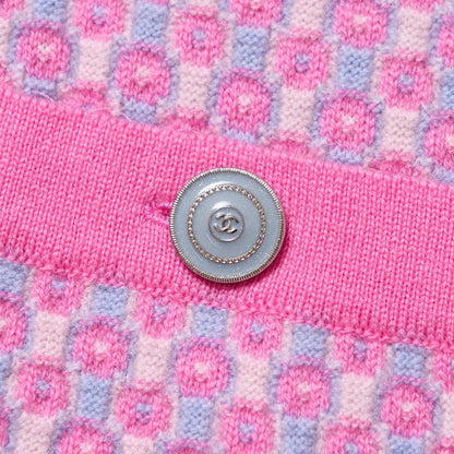 Chanel Cardigan Size 34 P47 CC Logo Coco Mark Buttons Knitted All Cashmere