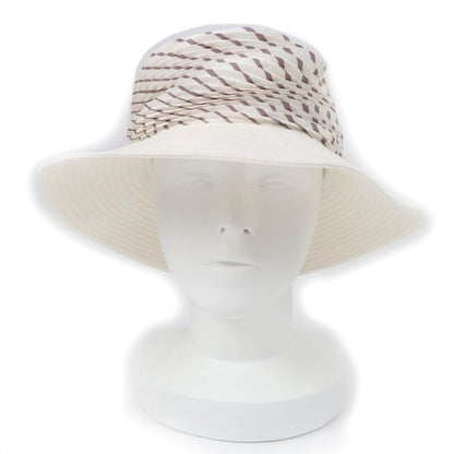 Hermes 100% Cotton Silk Lined Linen Wide Brim Hat White 57 Made In France