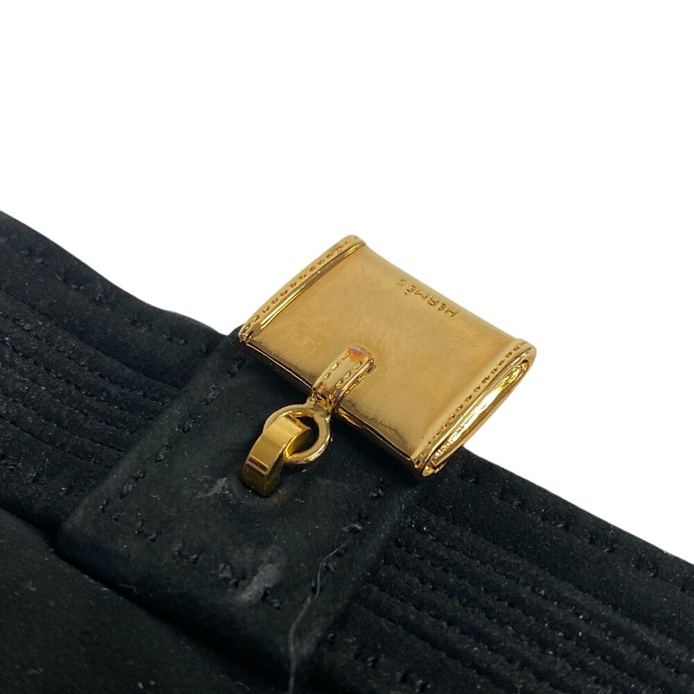 Hermes/Hermes Bolide Gigi Suede Gloves Black Ladies Brand