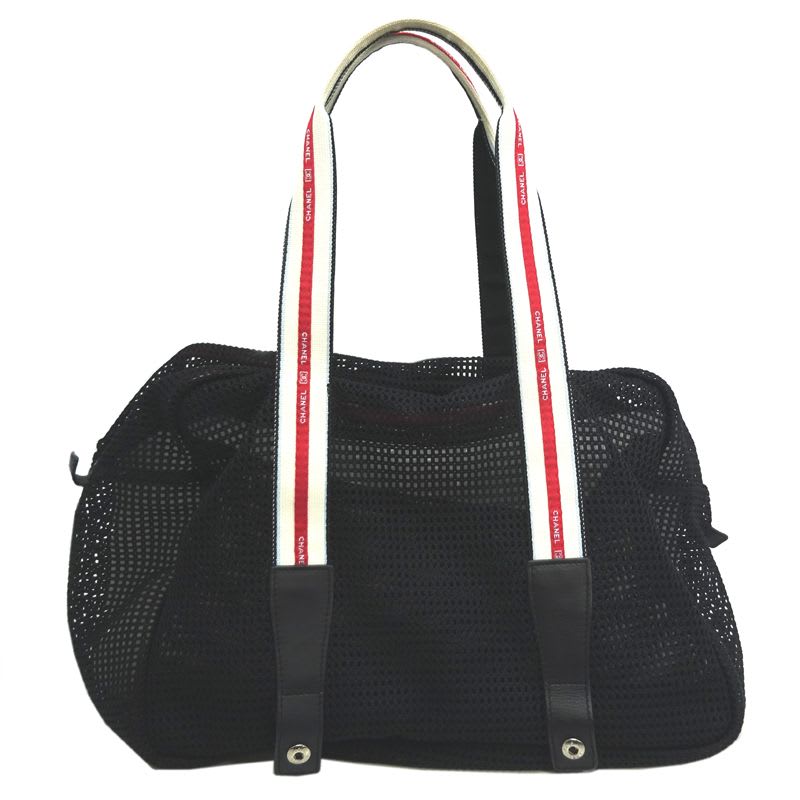 Chanel Shoulder Mesh Sports Line Tote Black Bag