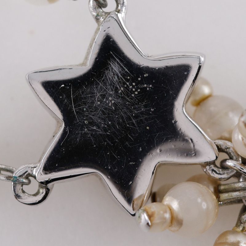 [dior] Christian Dior Star Motif Metal Silver Ladies 7.3g Necklace