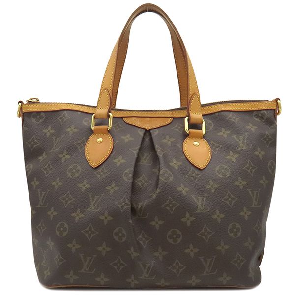 Louis Vuitton Handbag Palermo PM Monogram Canvas Monogram Gold Hardware Brown