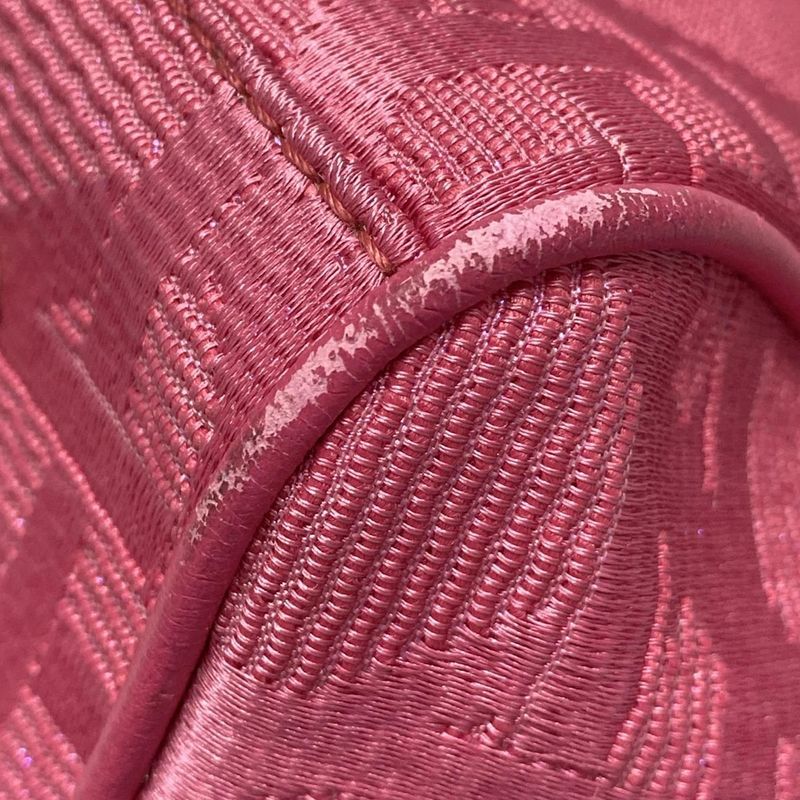 Dior/christian Dior Handbag Canage Stitch Pink Lame Leather