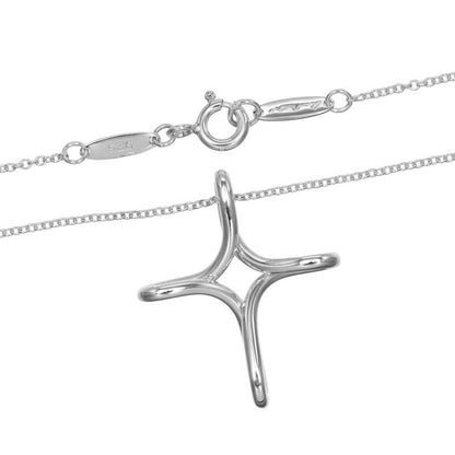 Tiffany & Co Open Cross Silver 925 Ladies 3.25g Necklace