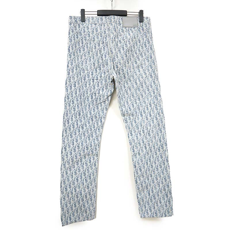 Dior Cotton Pants Oblique Size 30 Blue