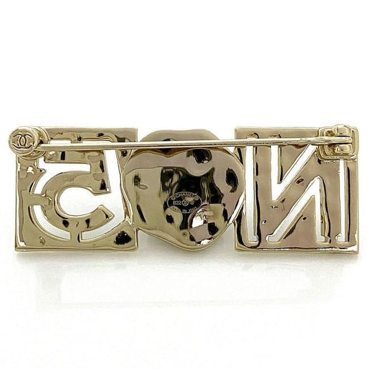 Chanel Brooch Gold White NO5 Excellent Condition GP Faux Pearl