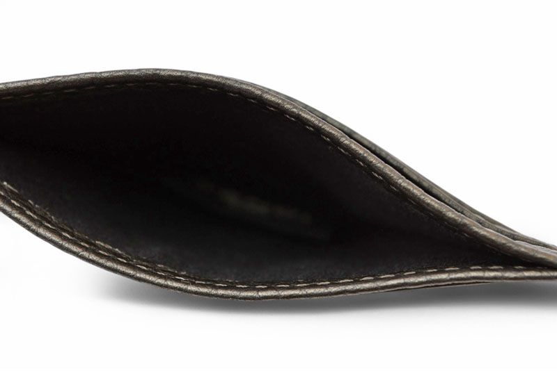 Fendi Card Case Business Card Holder Fendi Leather FF Baguette Motif Metallic