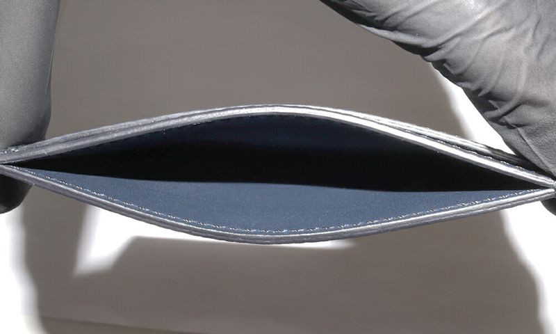 Celine Card Case Pass Case Card Holder Grained Calf Leather Navy