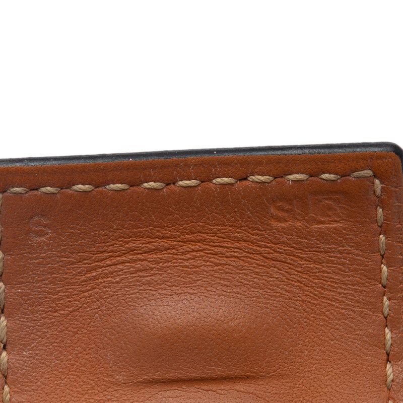 Hermes Collierd Chien Bangle Bracelet Size:s Black Silver Box Calf Metal Women