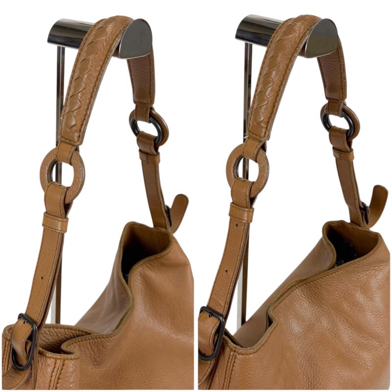 Bottega Veneta One Shoulder Bag Leather Beige Hobo Soho Shoulder