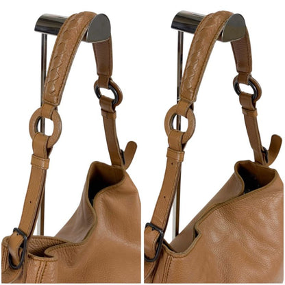 Bottega Veneta One Shoulder Bag Leather Beige Hobo Soho Shoulder
