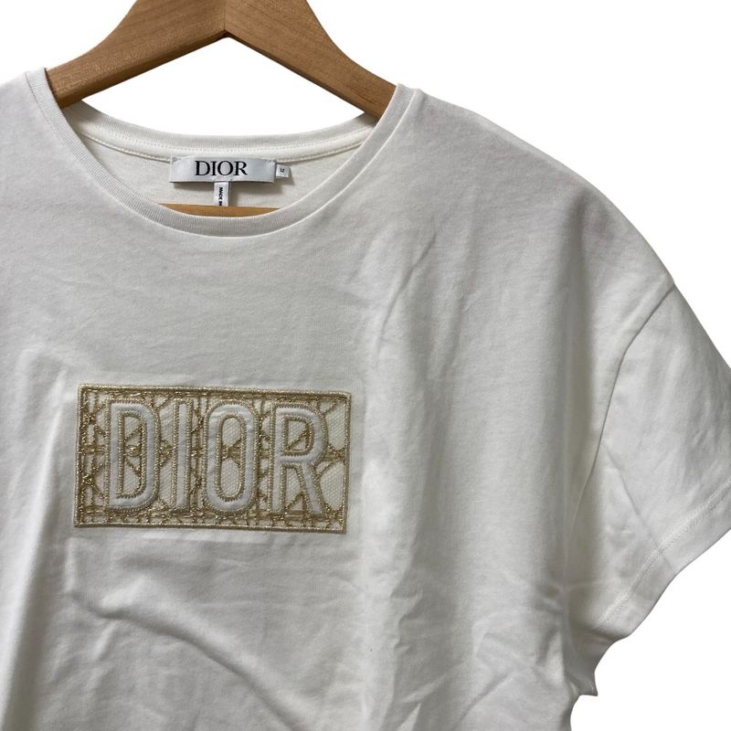 Dior Logo Cannage Embroidery Cotton Short Sleeve T-Shirt Kids Size 12 White