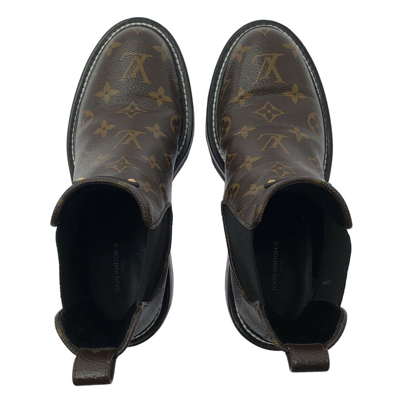Louis Vuitton LV Monogram Bobol Line Ankle Boots - 37 1 2 - Brown - Women's