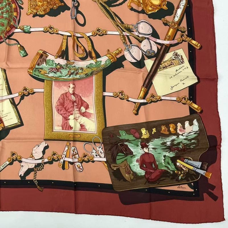 Hermes Scarf Carre 90 Memoire D'hermes Red