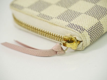 Authentic Louis Vuitton LV Portefeuille Clemence Damier Azure Long Wallet White