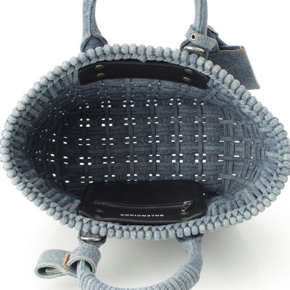 Balenciaga Bistro XS Denim Basket 2WAY Shoulder Handbag 671342 Indigo Blue