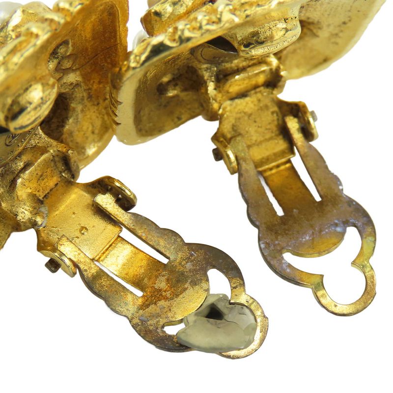 Chanel Earrings Metal Gold Plated Accessories Ladies Women Chanel