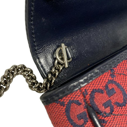 Gucci GG Marmont 661332 Red And Dark Navy Chain Shoulder Mini Bag Limited