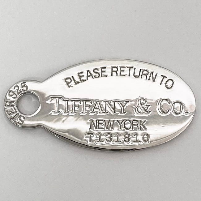 Tiffany & Co Necklace Oval Tag Long Necklace Silver