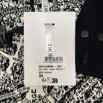Christian Dior Mini Skirt Tight Skirt 324j11am505 White Black