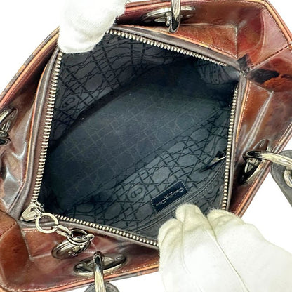 Christian Dior Lady Dior Ma-0958 Patent Leather Women's Handbag