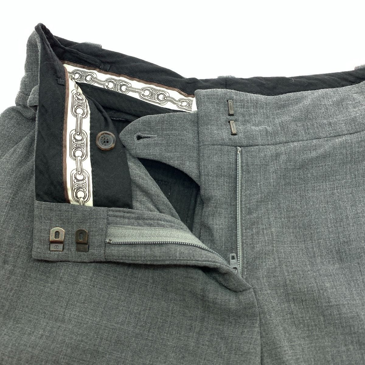 Celine Women's Pants Size 36 Wool None Gray