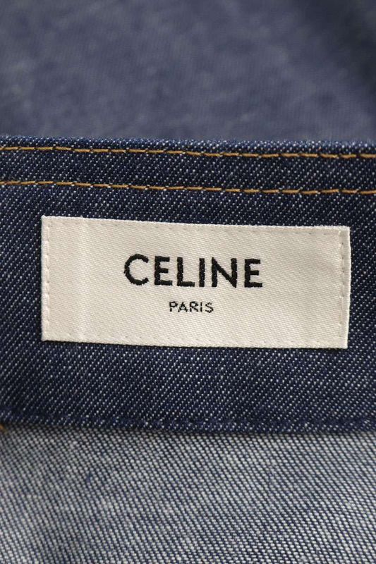 Celine Rj0330842 Trapeze Denim Mini Skirt Women 27