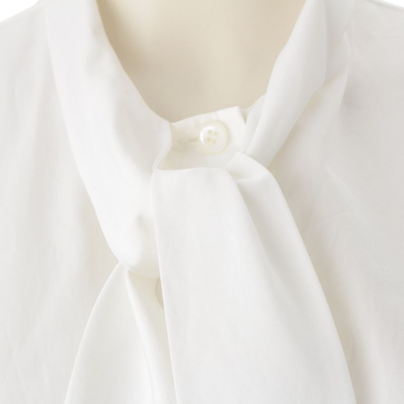 Prada 19 Cotton Bow Tie Sleeveless Blouse White 42