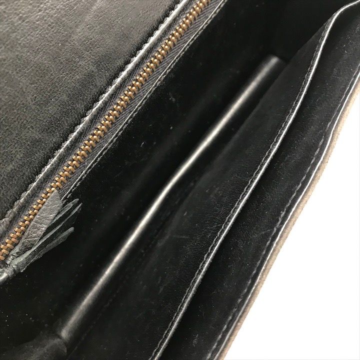 Hermes Dobris Suede 2-Way Shoulder Clutch Black