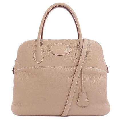 Hermes Bolide 35 Argile Silver Hardware Handbag Taurillon Cles Mance Women