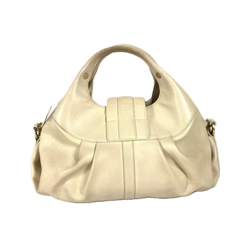 Bvlgari Bulgari Handbag Chandra Logo Leather Beige