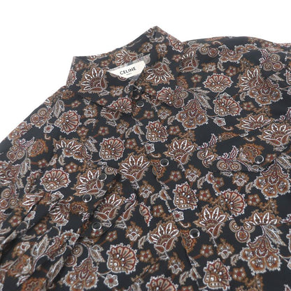 Celine 20AW 2c143428k Paisley Allover Long Sleeve Long Sleeve Shirt Black 38