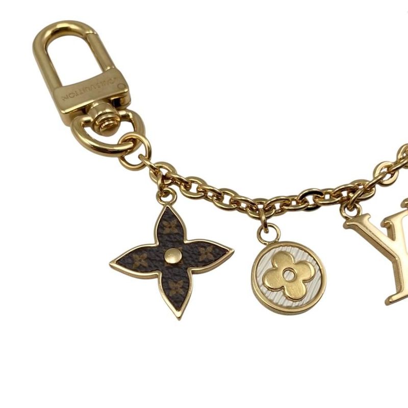 Louis Vuitton Bag Charm Chain Spring Street M01188 Monogram Flower Epi Gold