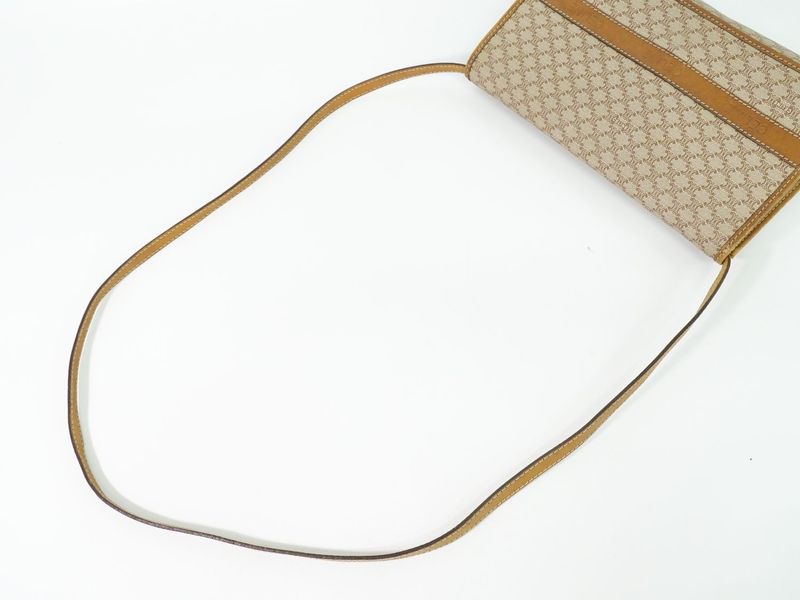 Authentic Celine Macadam Shoulder Bag Pochette PVC Beige Macadam Bag Pre-owned