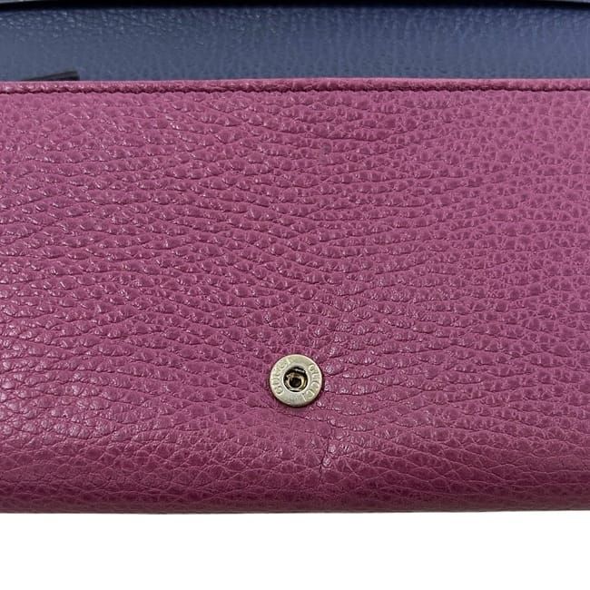 Gucci Bifold Long Wallet Purple Swing 354498 Wallet Leather