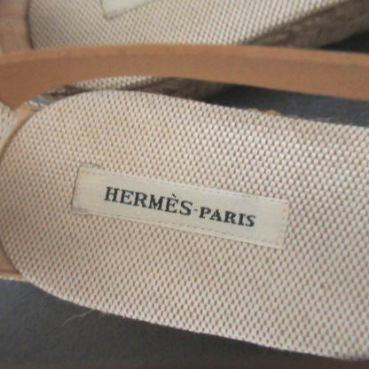 Good Hermes Ankle Strap Espadrille Flat Sandals Size 35 Equivalent to 22cm