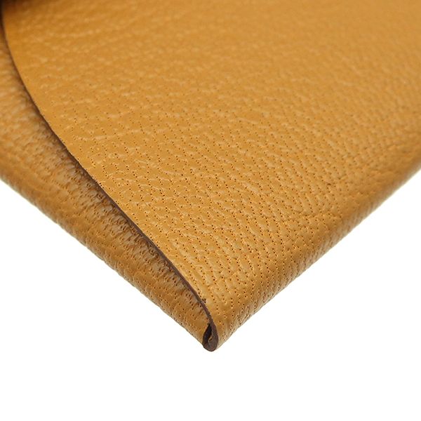 Hermes Coin Case Bastia Chèvre Sesame Silver Hardware Unused Brown Stamped W