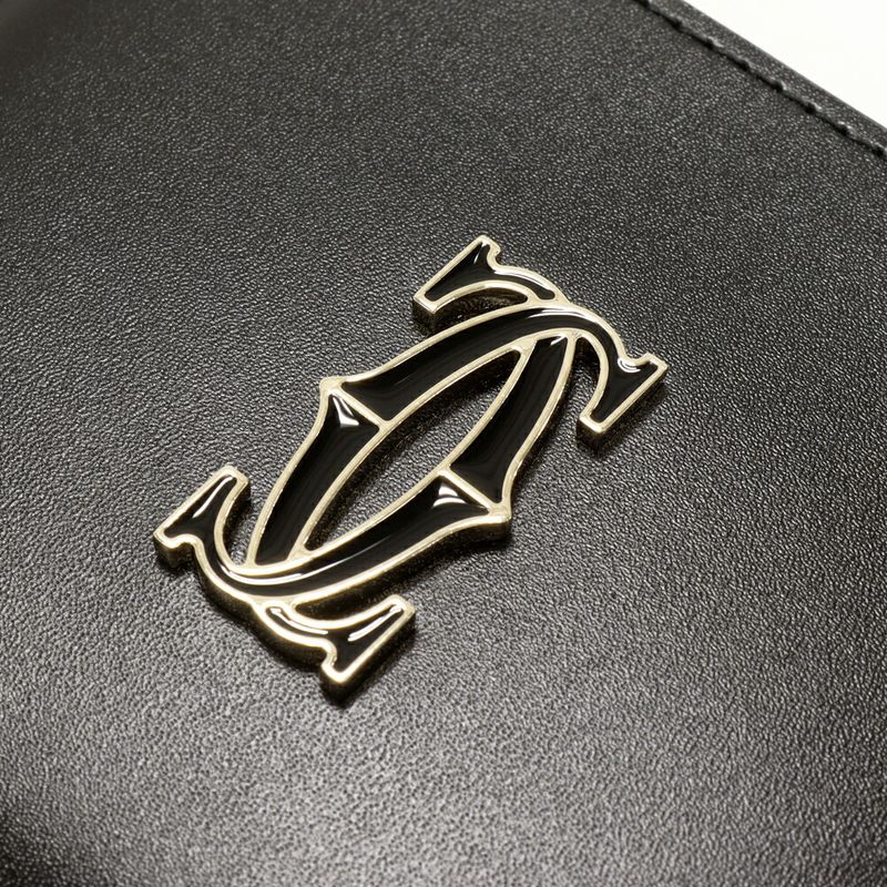 Cartier Card Case Passcase C De Cartier Simple Card Holder Calfskin Black