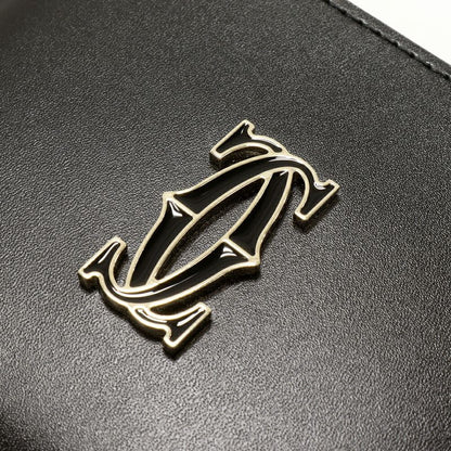 Cartier Card Case Passcase C De Cartier Simple Card Holder Calfskin Black