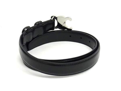 Celine Triomphe Leather Silver Hardware Belt Size 80 Men's Black Fq0373