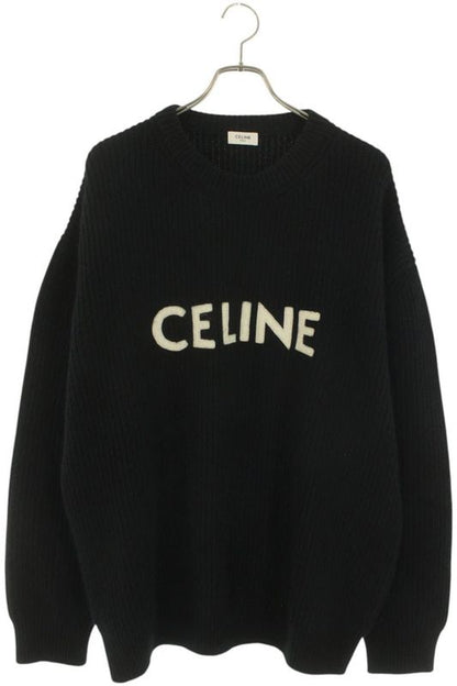 Celine 2a19r205o Logo Patch Oversized Knit Men's L