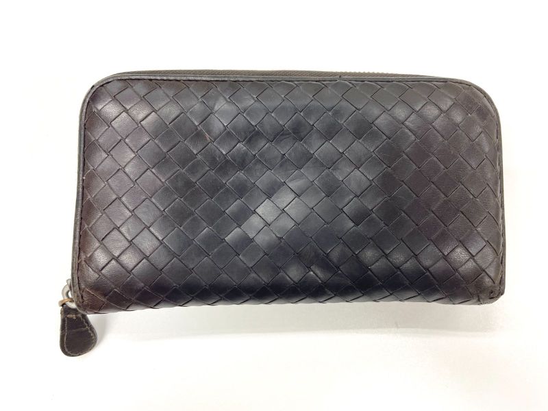 Bottega Veneta Intrecciato Leather Round Zipper Long Wallet Long Wallet