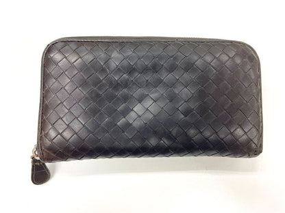 Bottega Veneta Intrecciato Leather Round Zipper Long Wallet Long Wallet